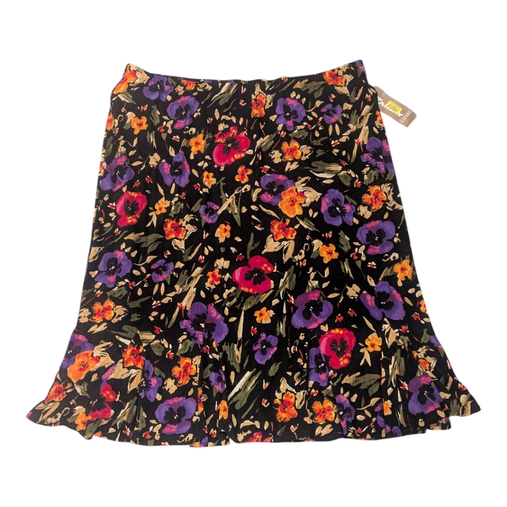Vtg NWT Tan-Jay Floral Skirt Elastic Waist - Sz 3X